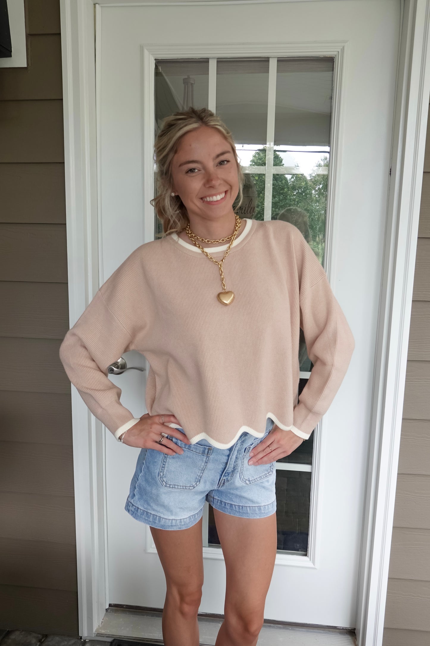 Sav Scalloped Edge Sweater