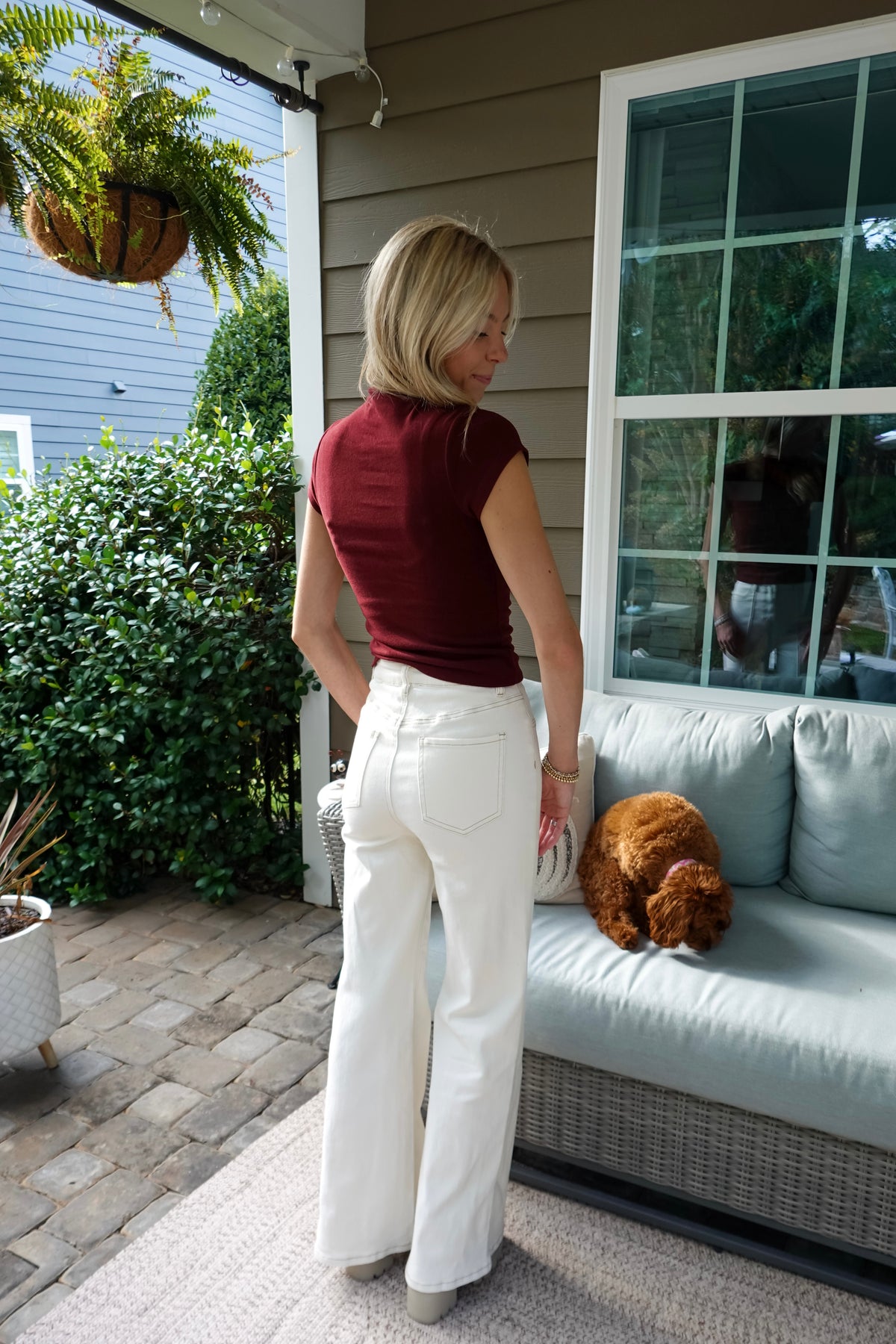 Faith Maroon Short Sleeve Top