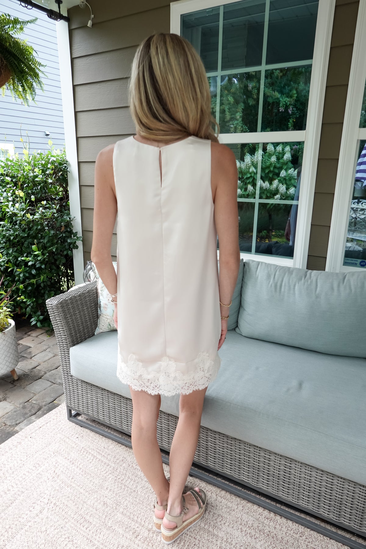 Sophie Satin Lace Mini Dress