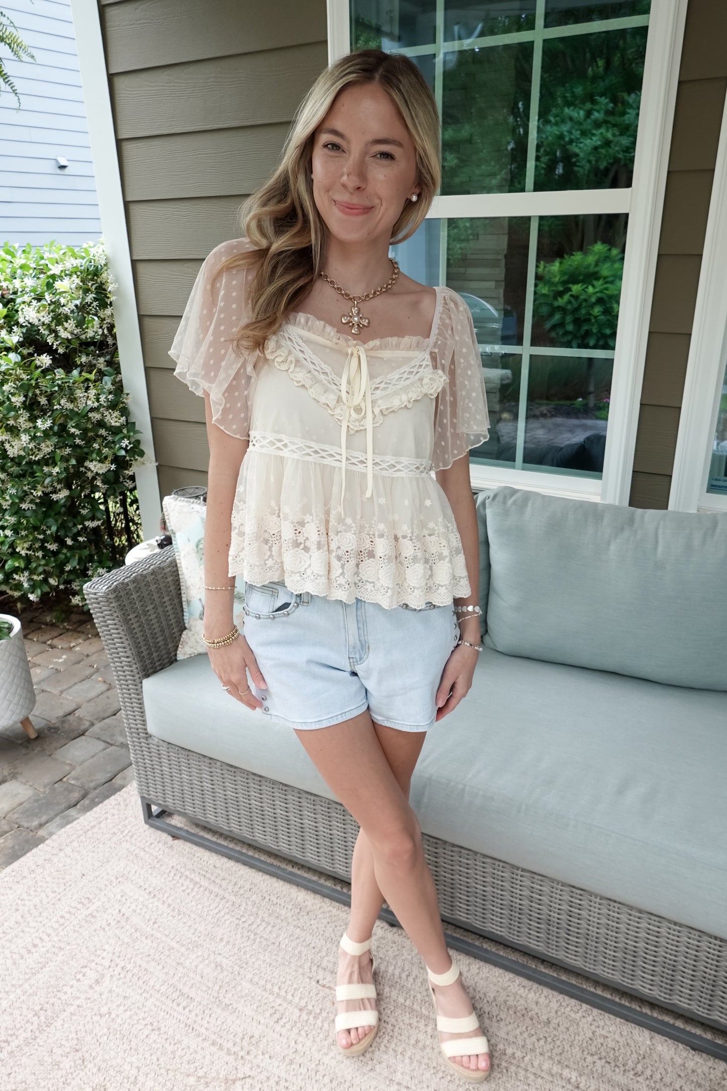 Boho Lace Blouse Top