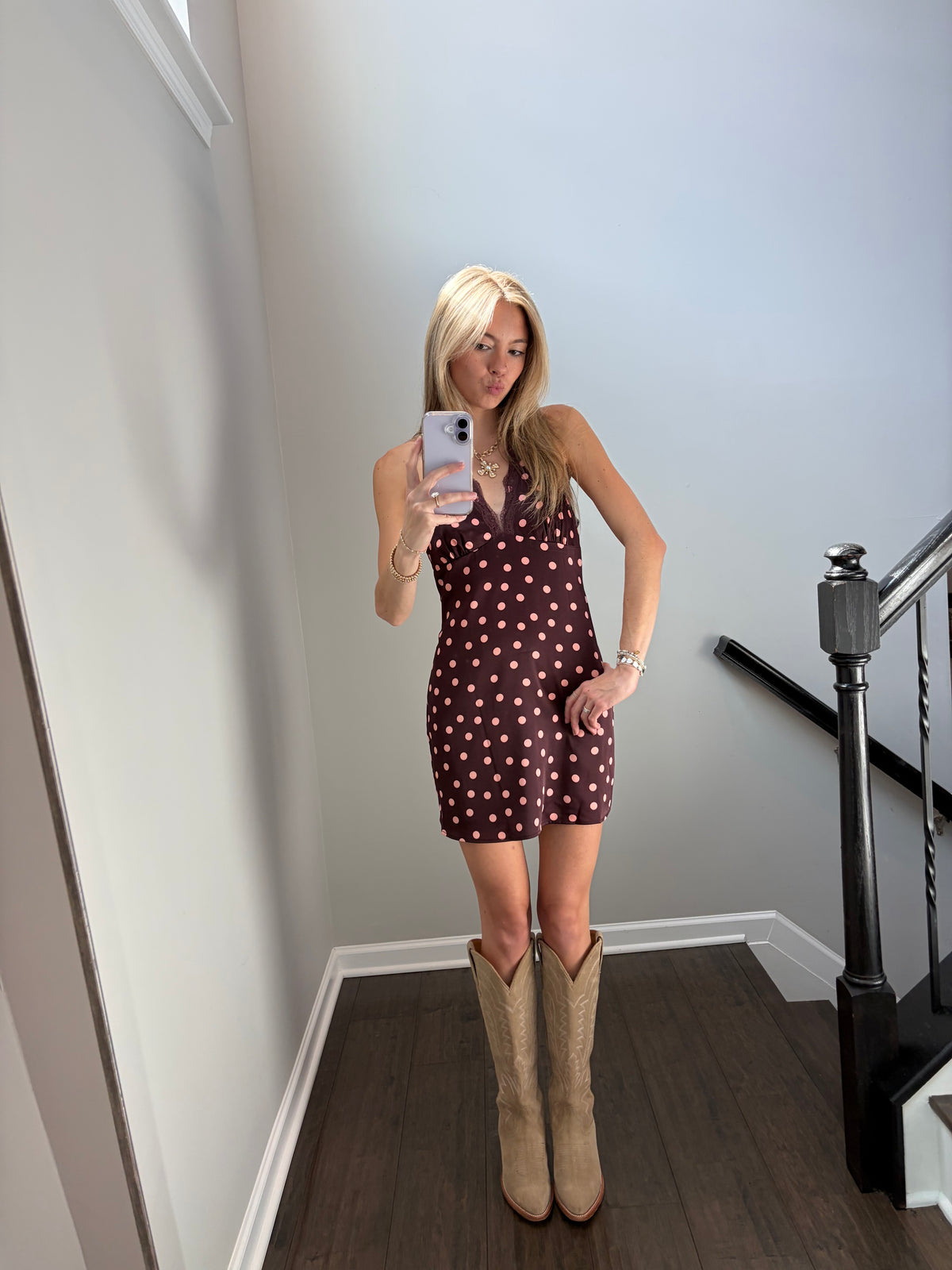Emilie Polka Dot Halter Dress