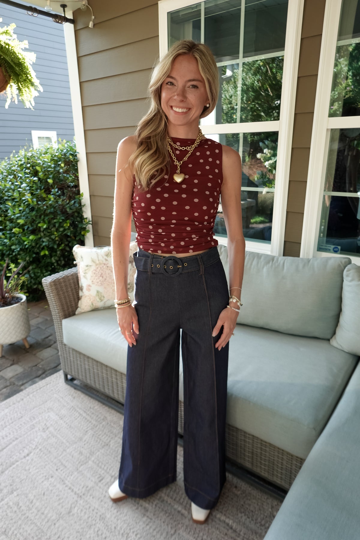 Camila Belted Wide Leg Jeans