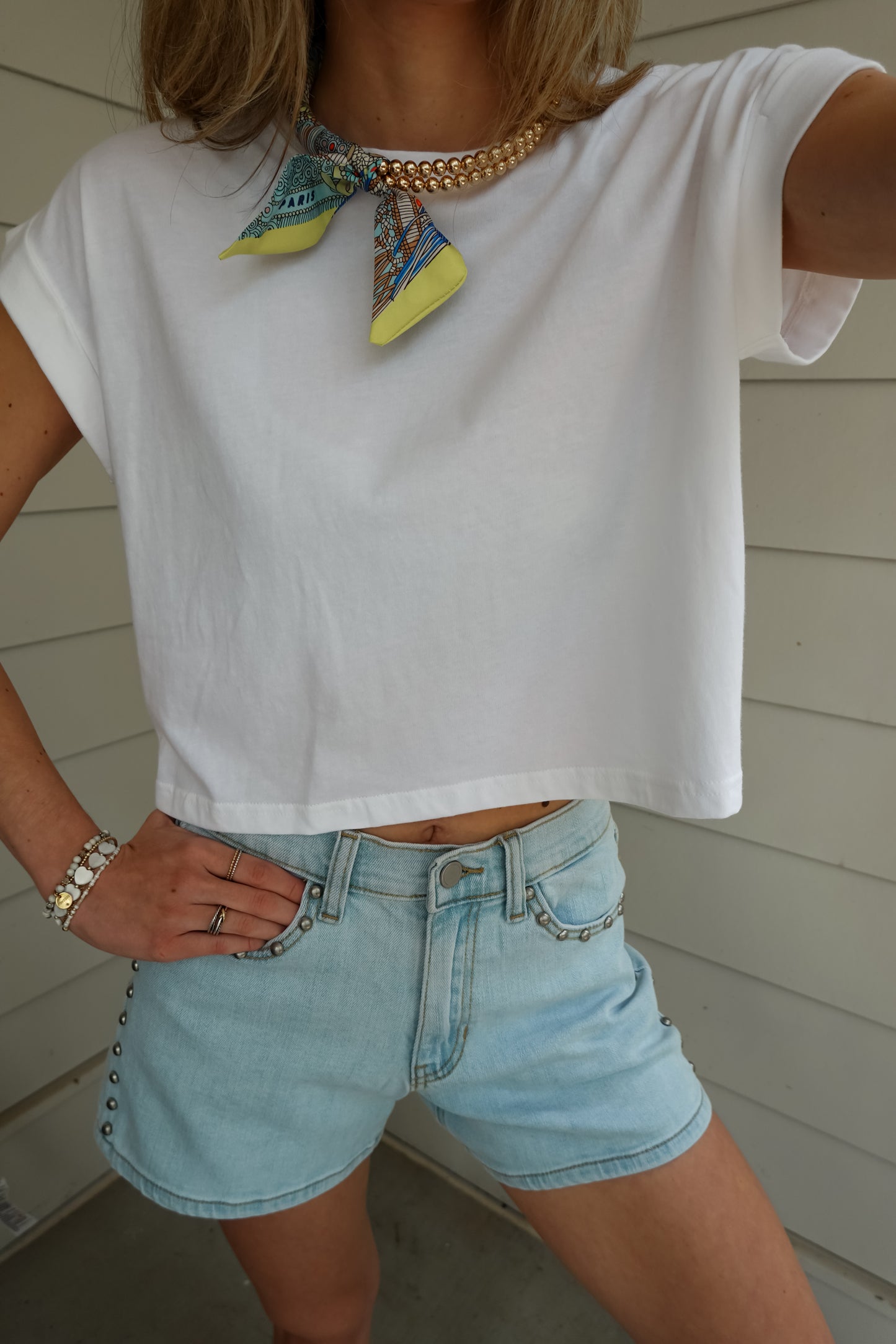 Cotton Folded Short Sleeve Top