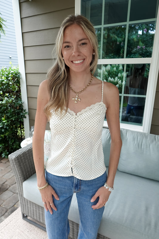 Polka Dot Satin Cami
