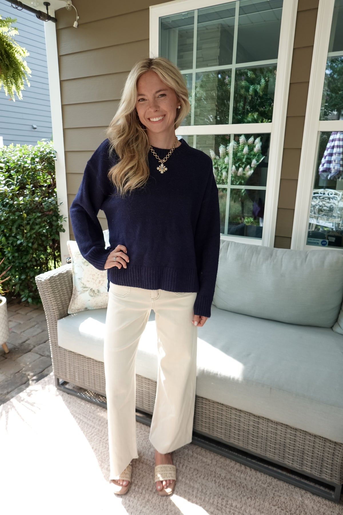Tori Navy Tie Sweater