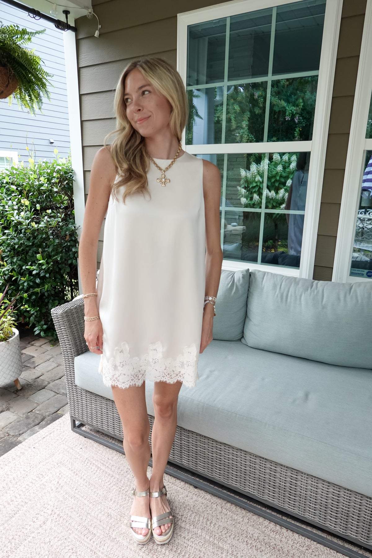 Sophie Satin Lace Mini Dress