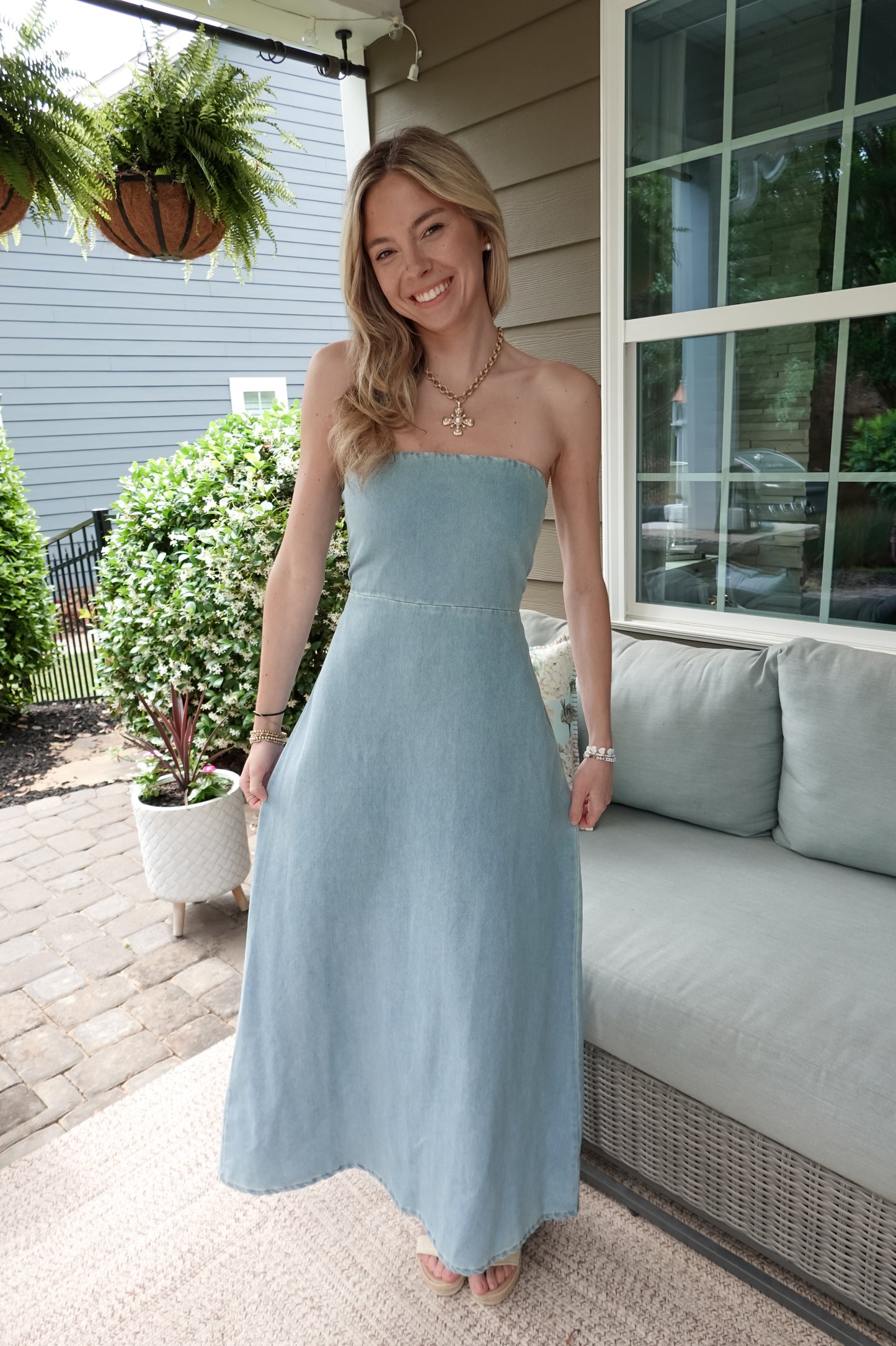 Stella Denim Maxi Dress