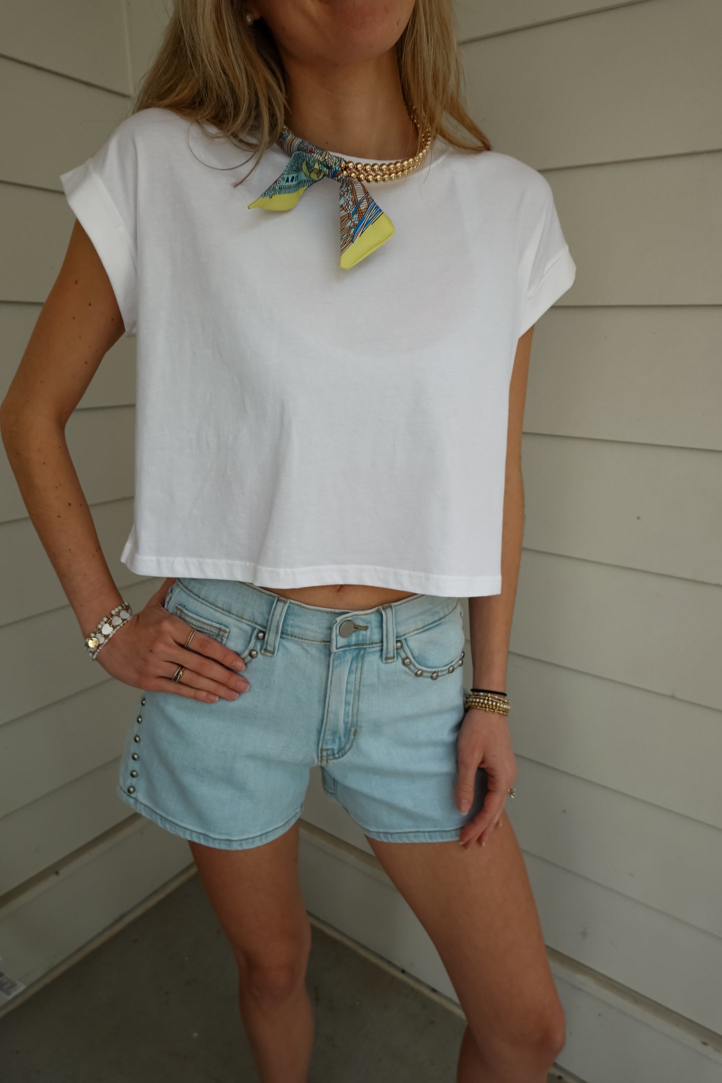 Cotton Folded Short Sleeve Top