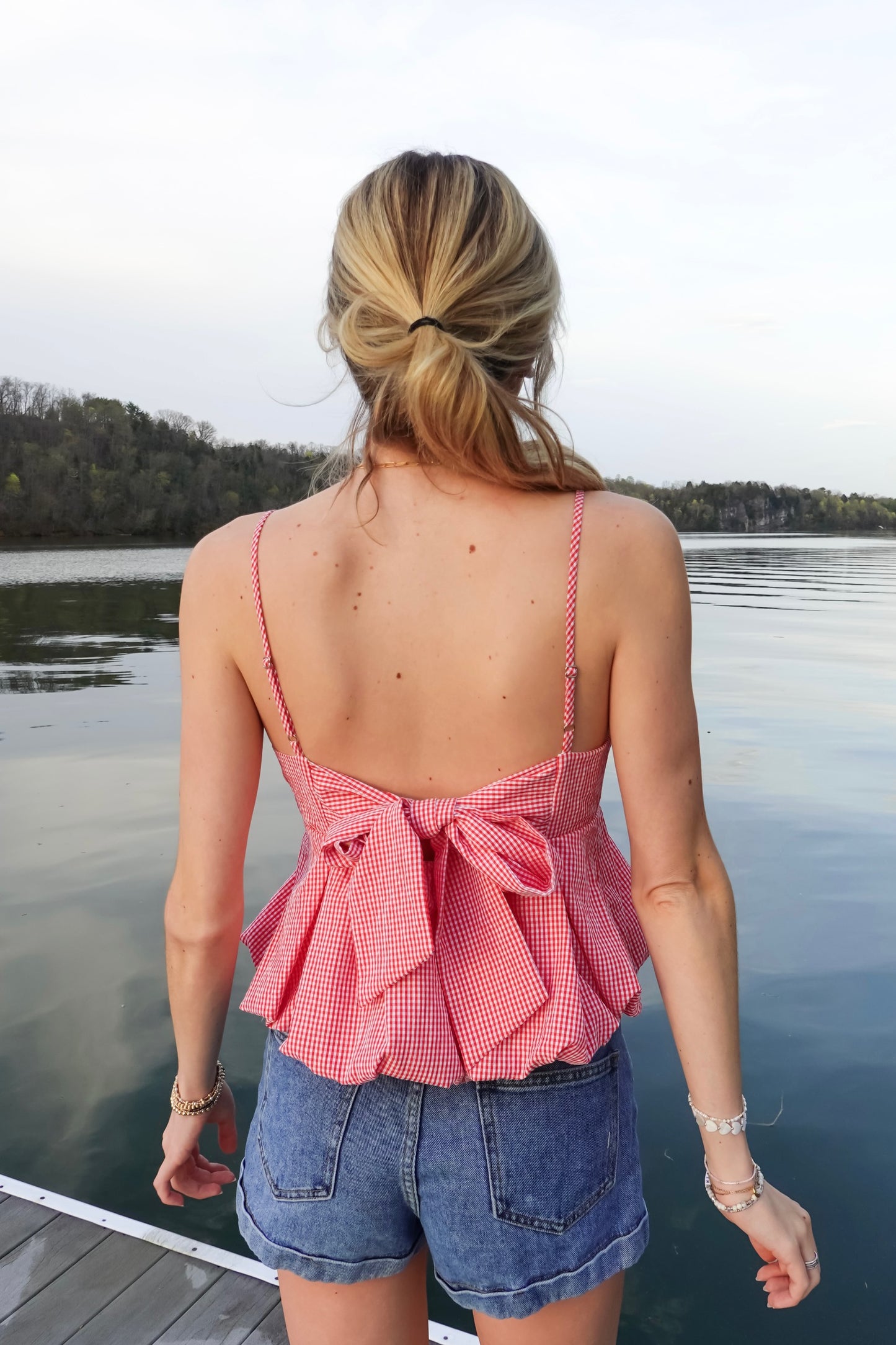 Bristol Gingham Bow Tank Top