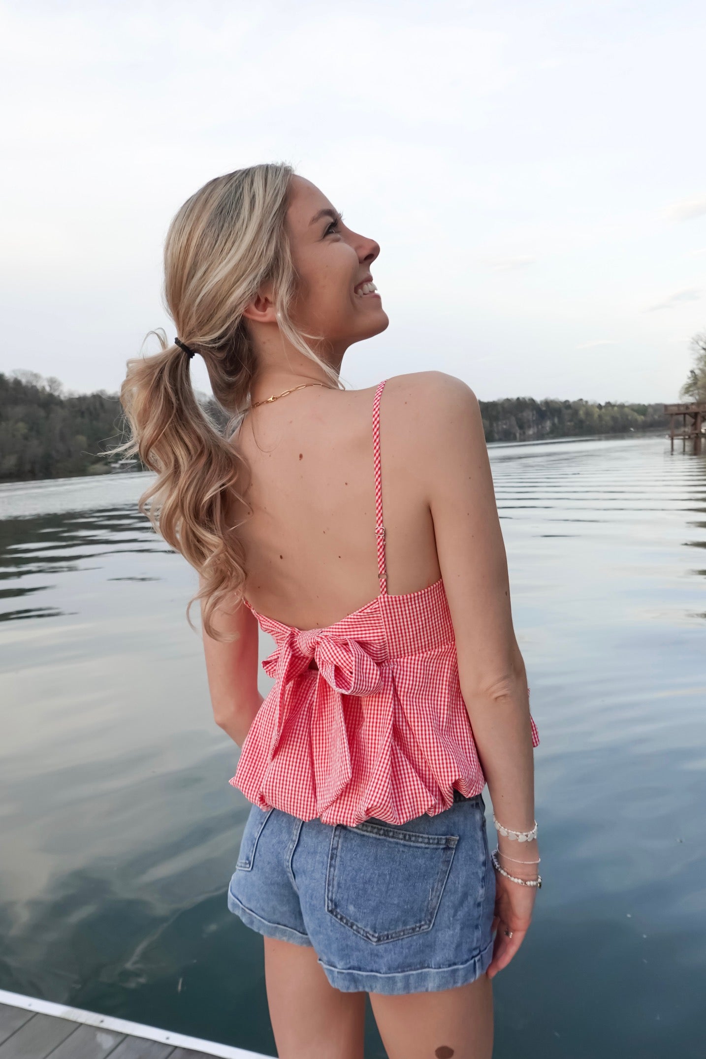 Bristol Gingham Bow Tank Top