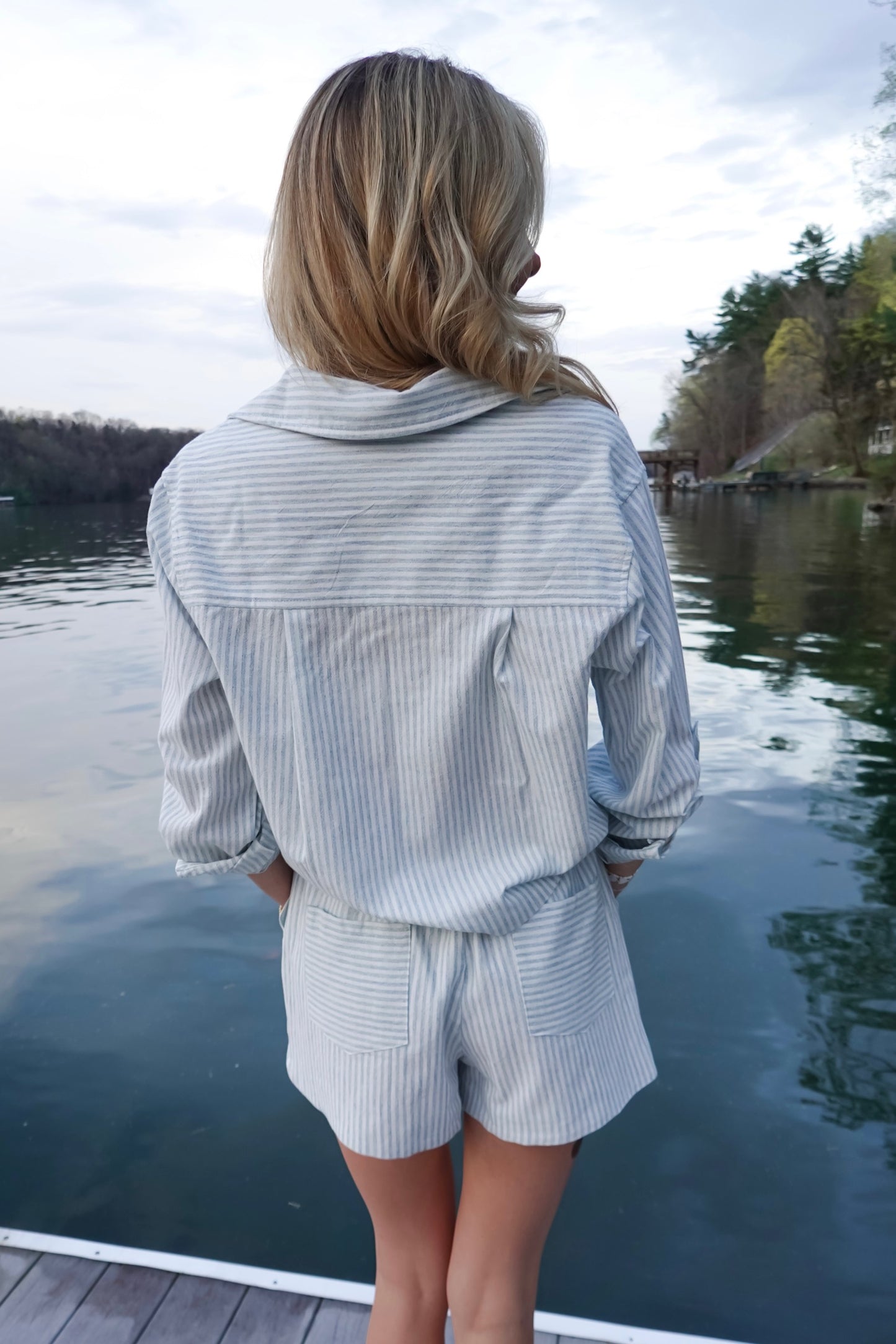 Leah Striped Long Sleeve Button Down Shirt