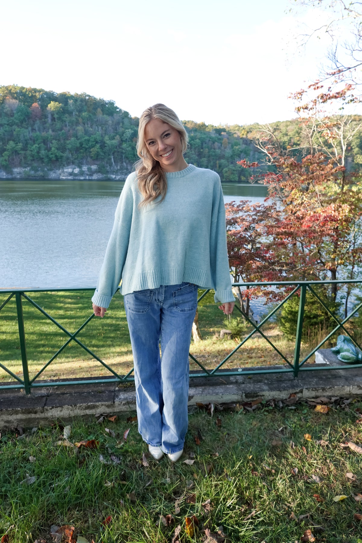 Baylee Bow Sweater Blue