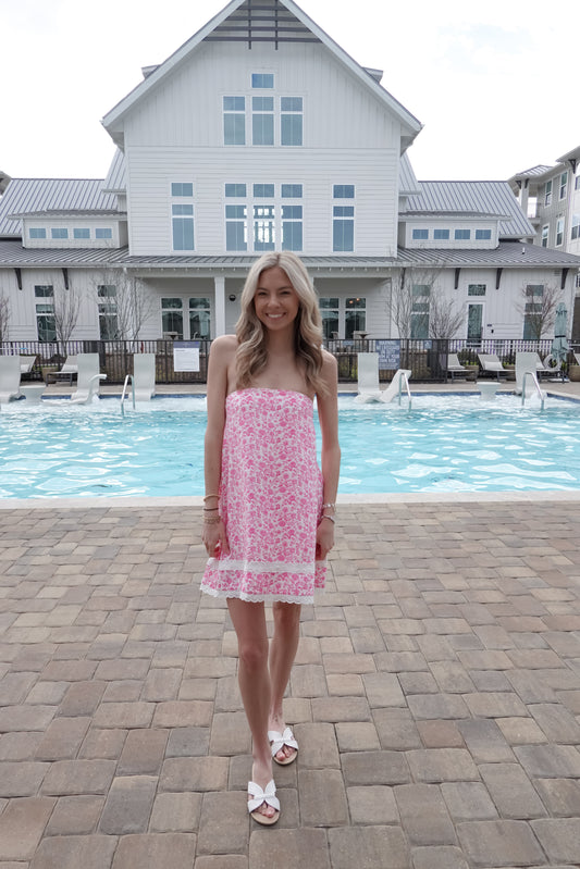 Ditsy Floral Lace Swing Mini Dress