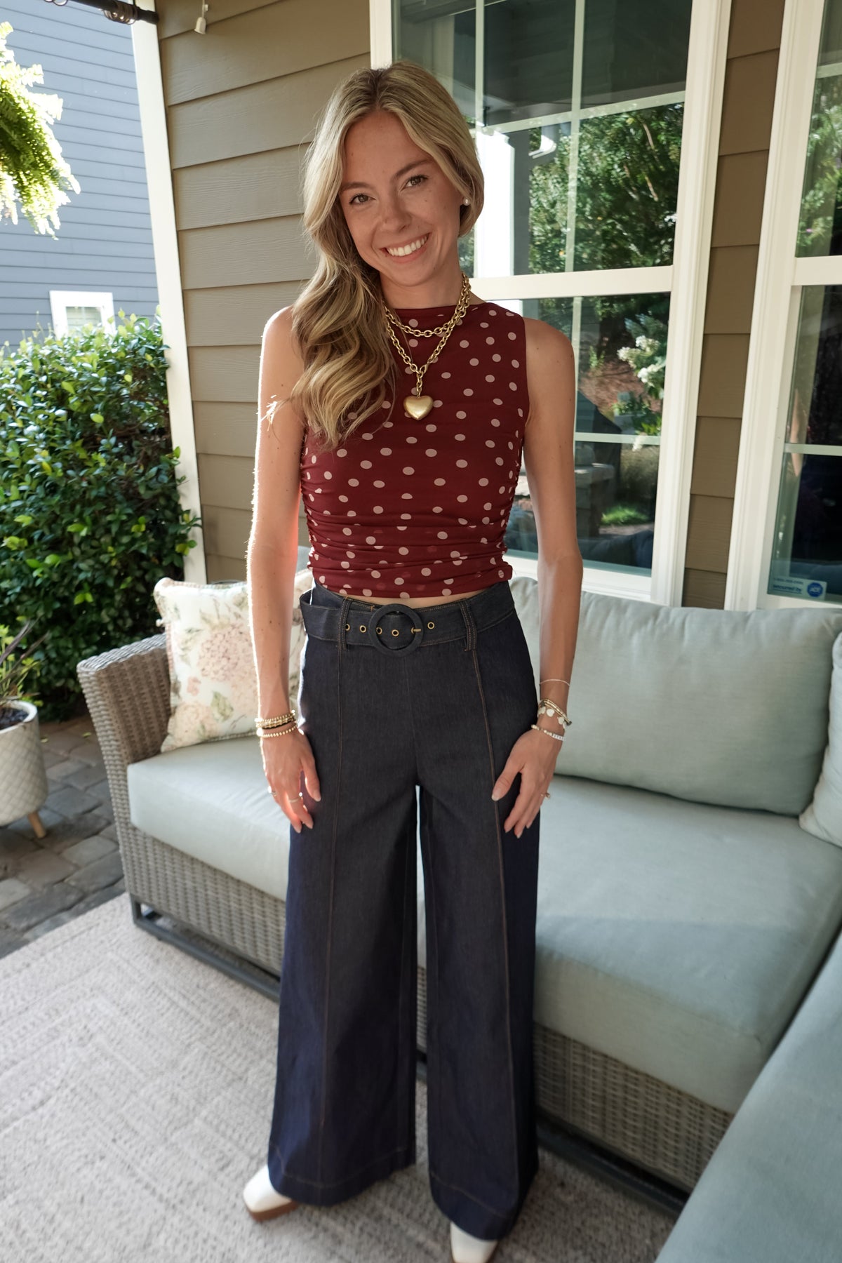 Camila Belted Wide Leg Jeans