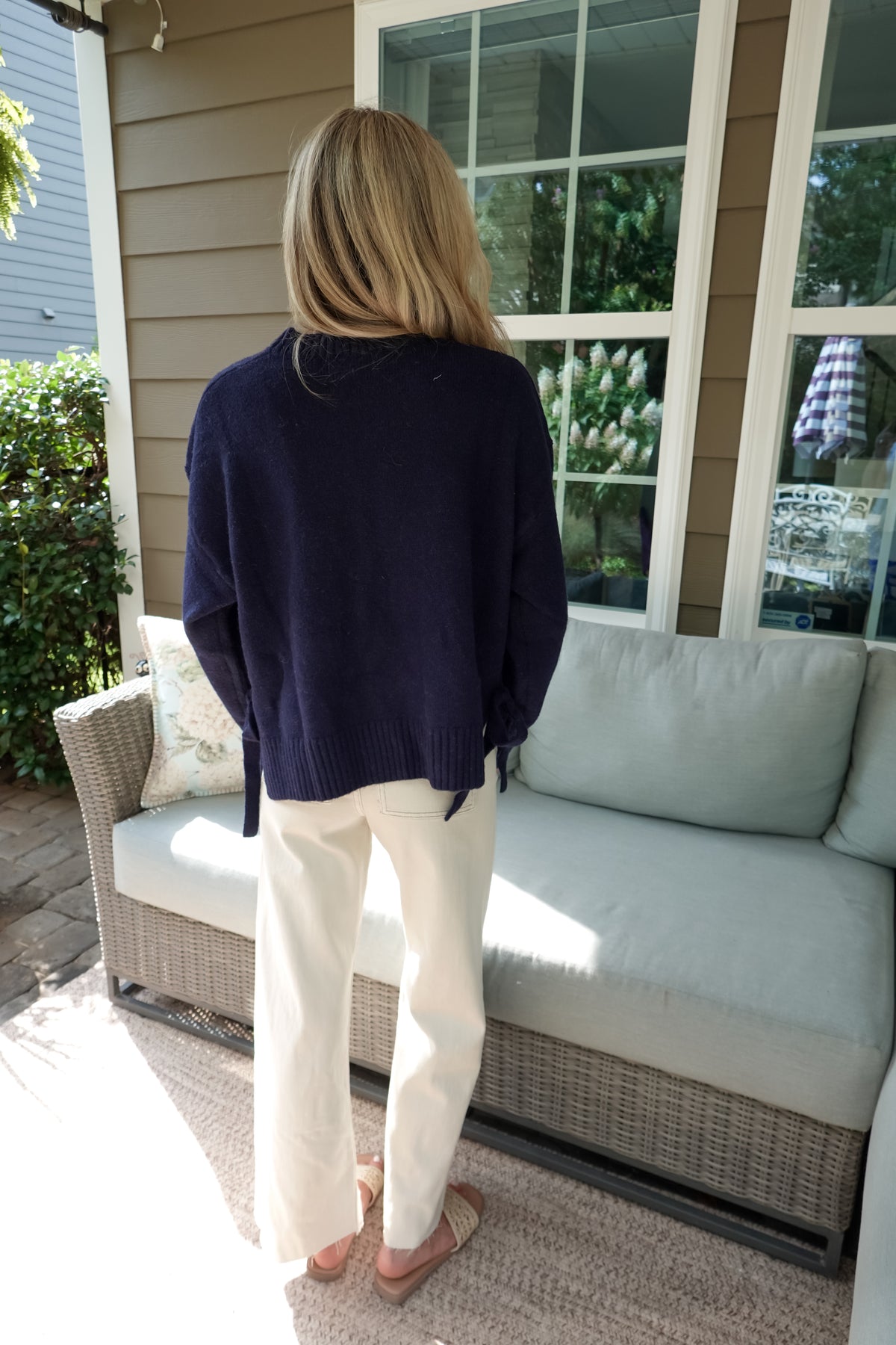 Tori Navy Tie Sweater