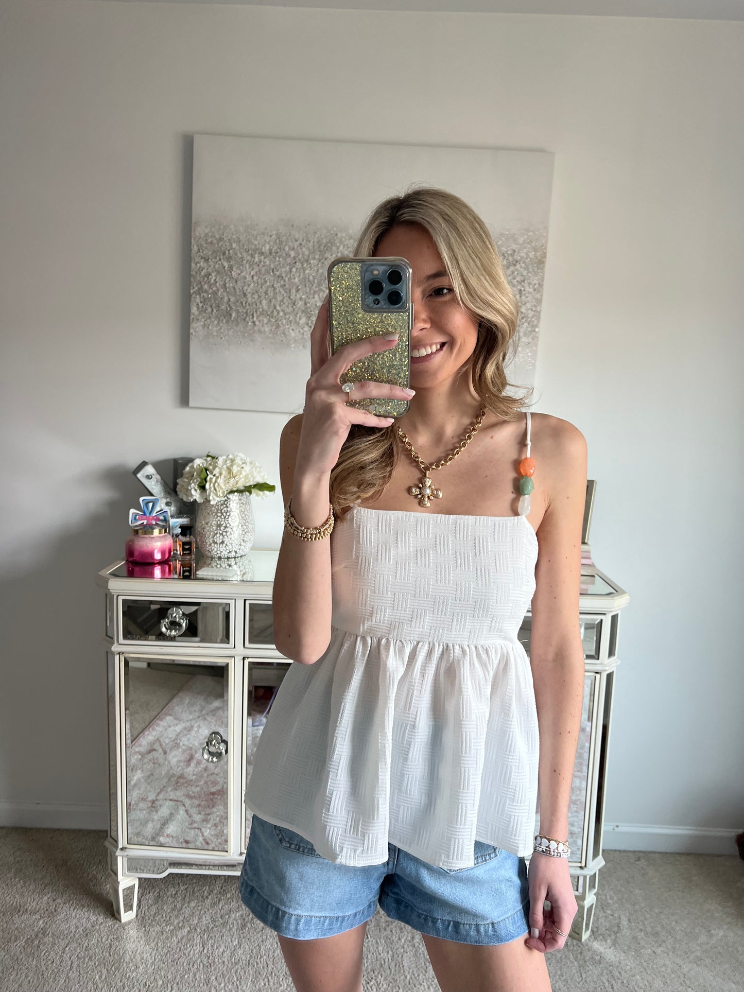 Blair Beaded Peplum Tank