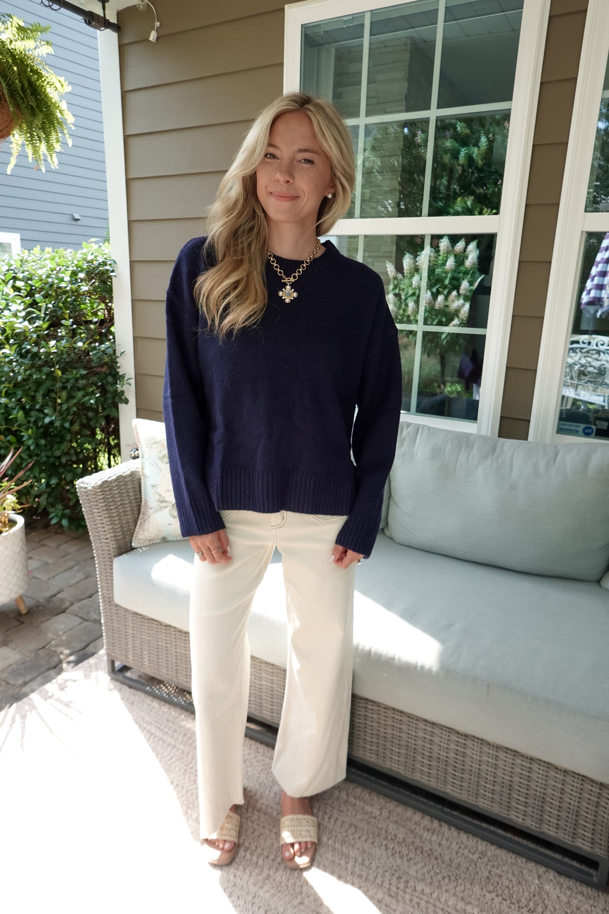 Tori Navy Tie Sweater