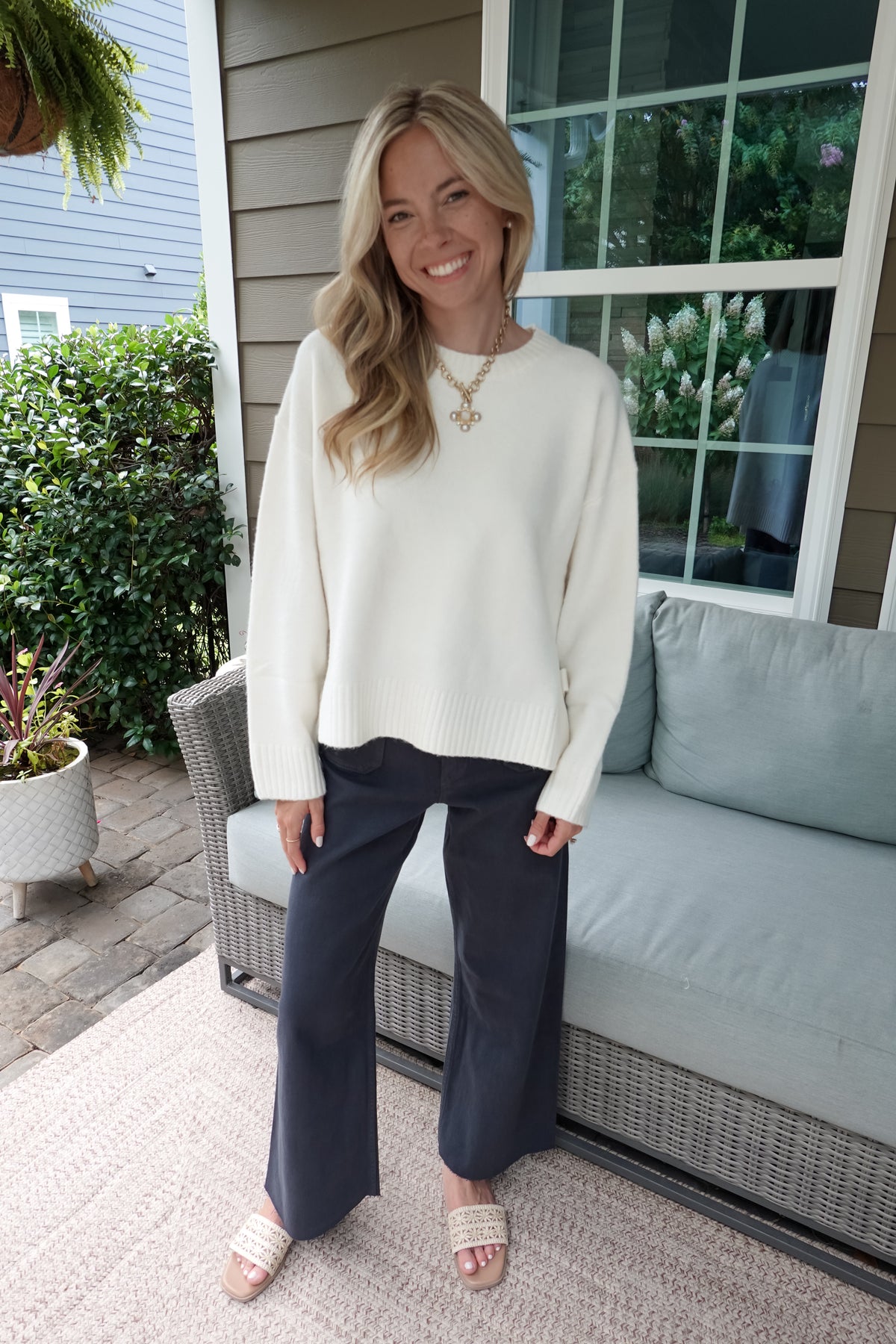 Tori Ivory Tie Sweater