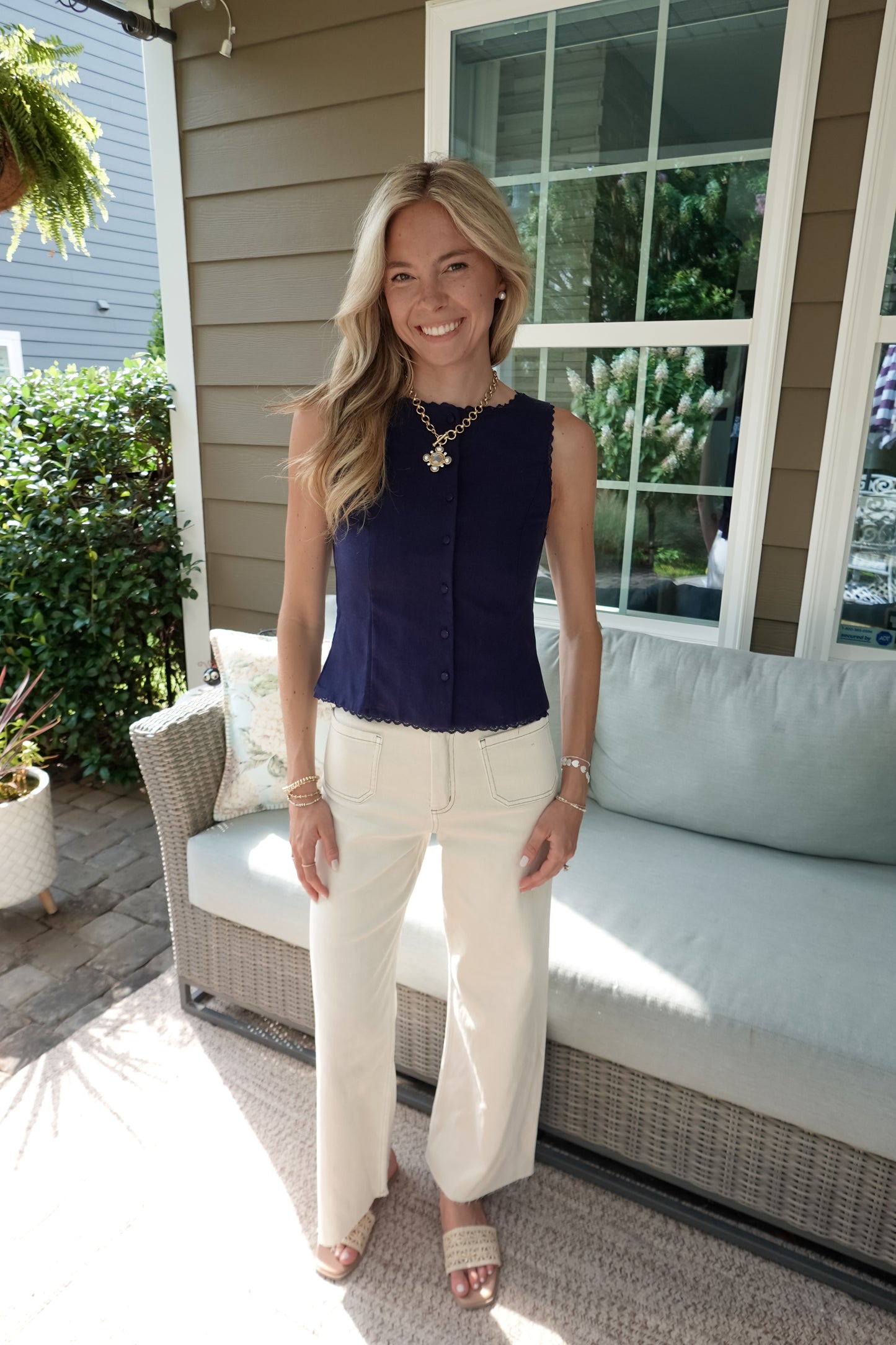 Skye Scalloped Trim Vest Top