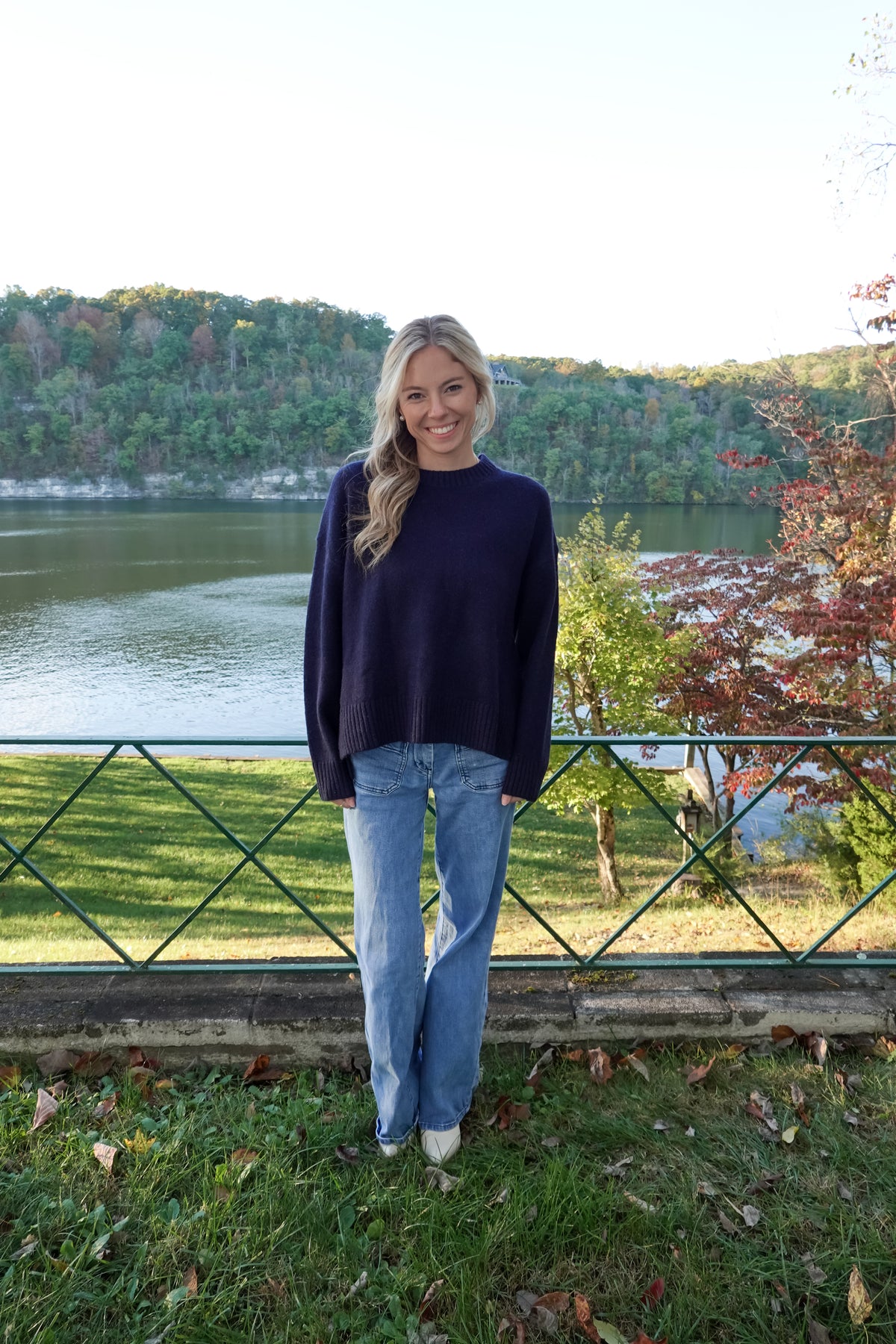 Tori Navy Tie Sweater