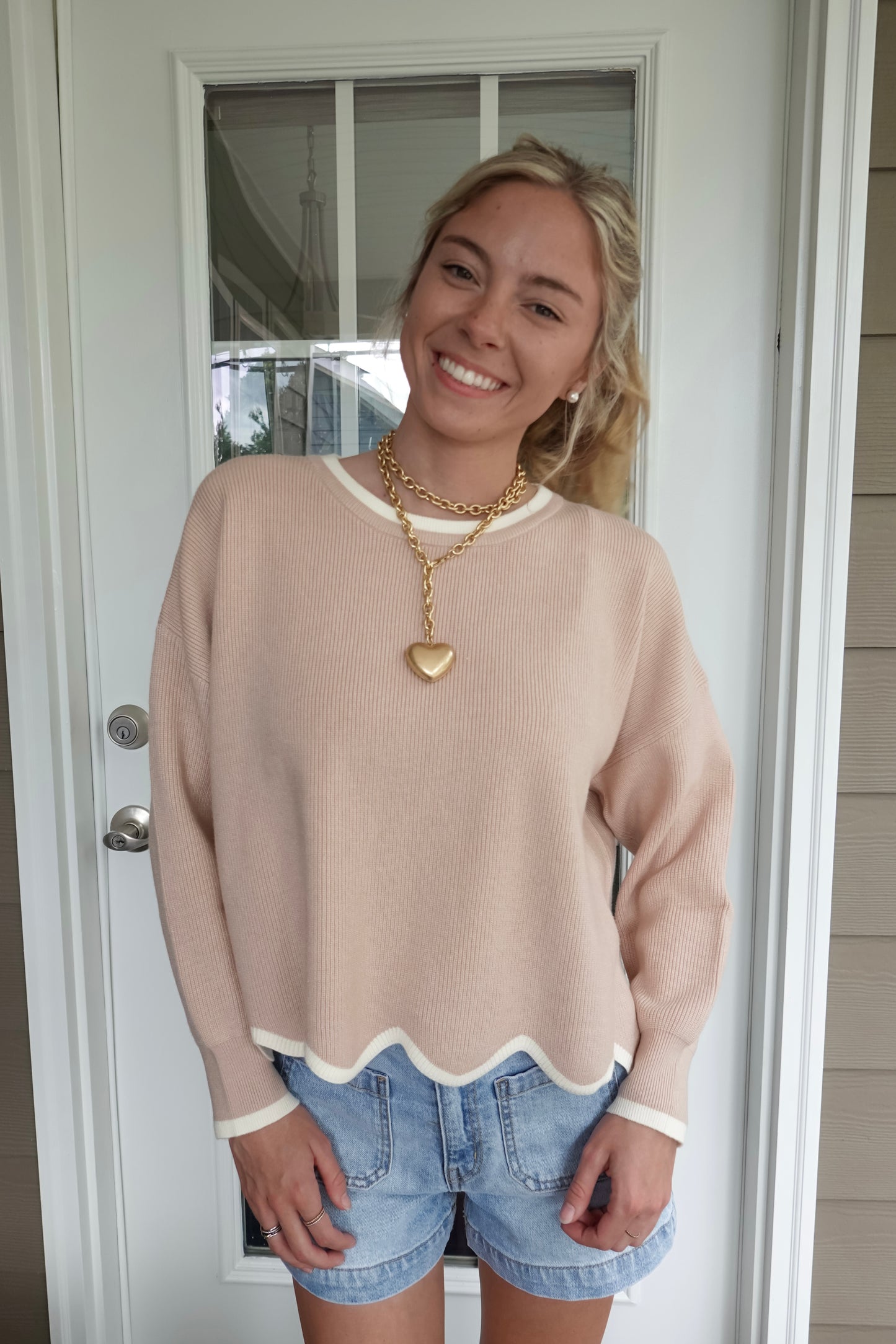 Sav Scalloped Edge Sweater