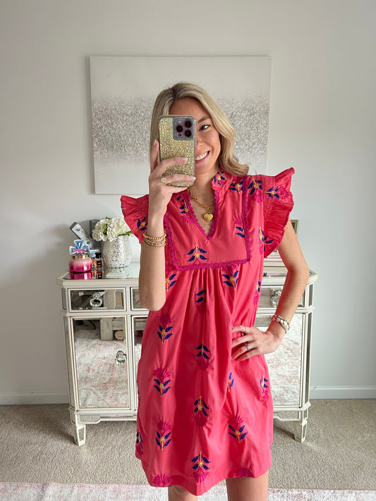 Virginia Embroidered Floral Dress