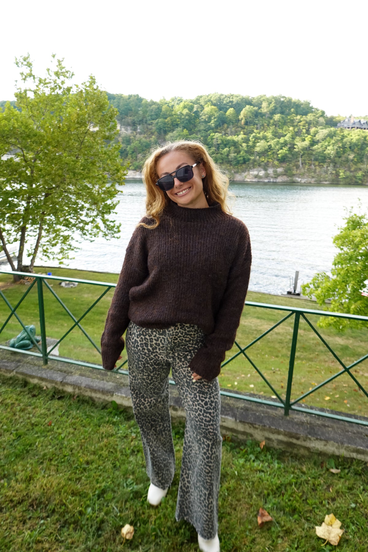 Ava Brown Mock Neck Sweater
