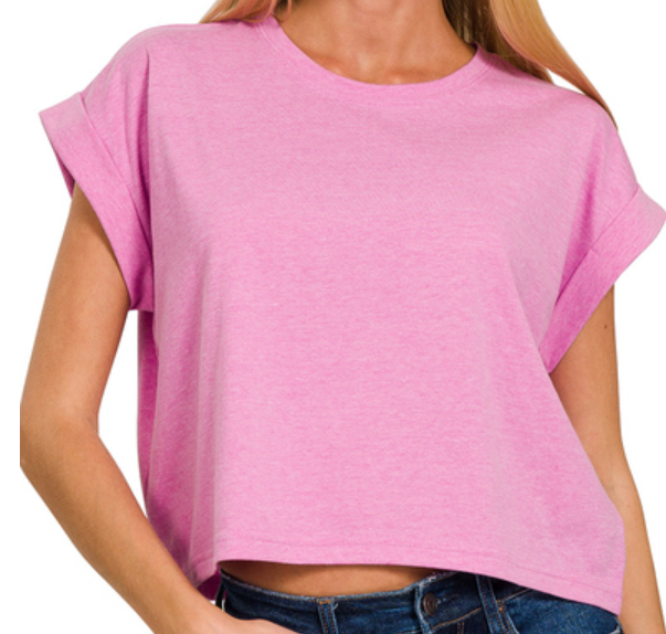 Cotton Folded Short Sleeve Top