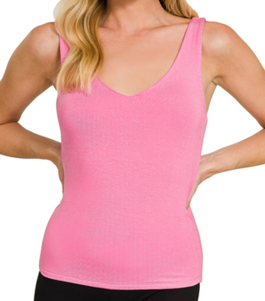 Double Layered V Neck Tank Top
