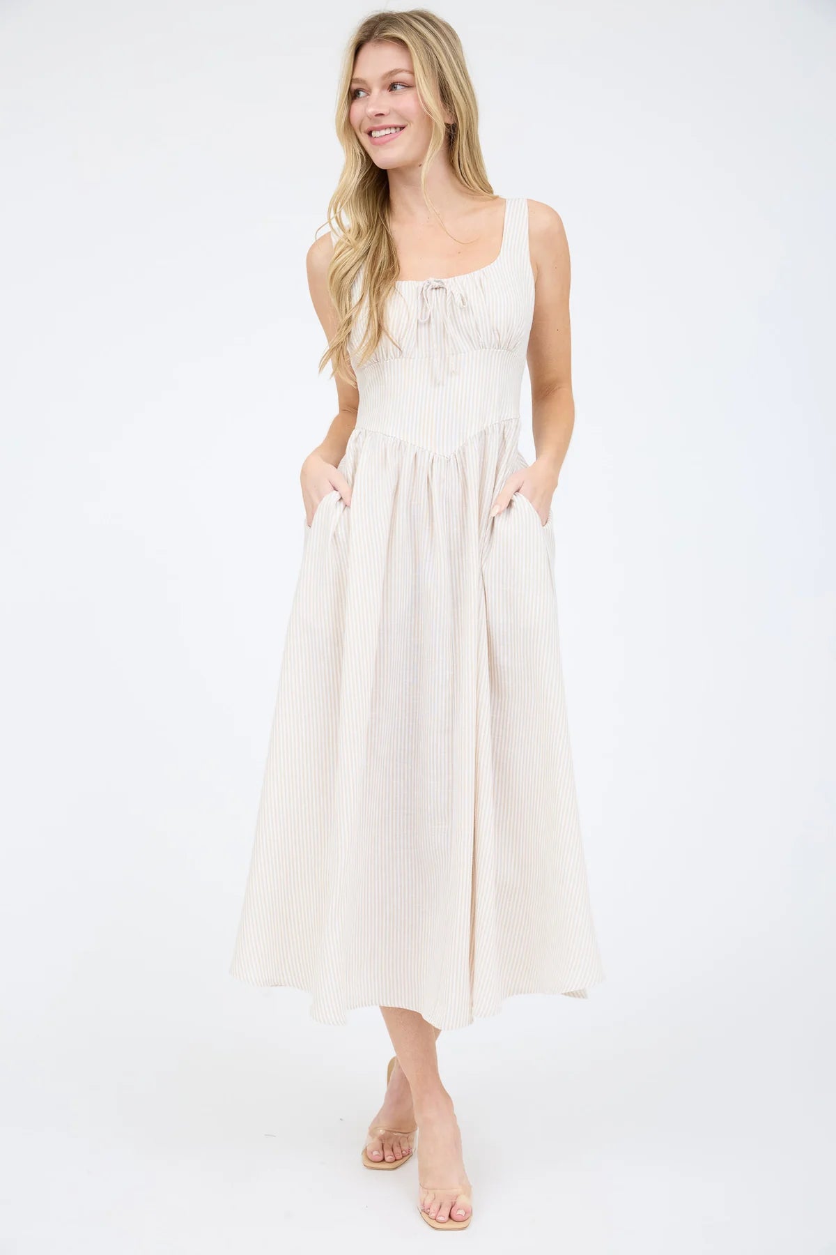 Brooke Striped Midi Dress