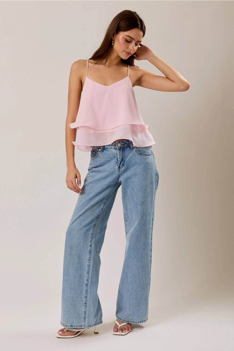 Rachel Ruffle Hem Cami Top