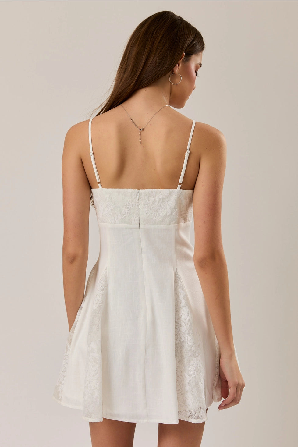 Lucy Lace Contrast Detail Mini Dress