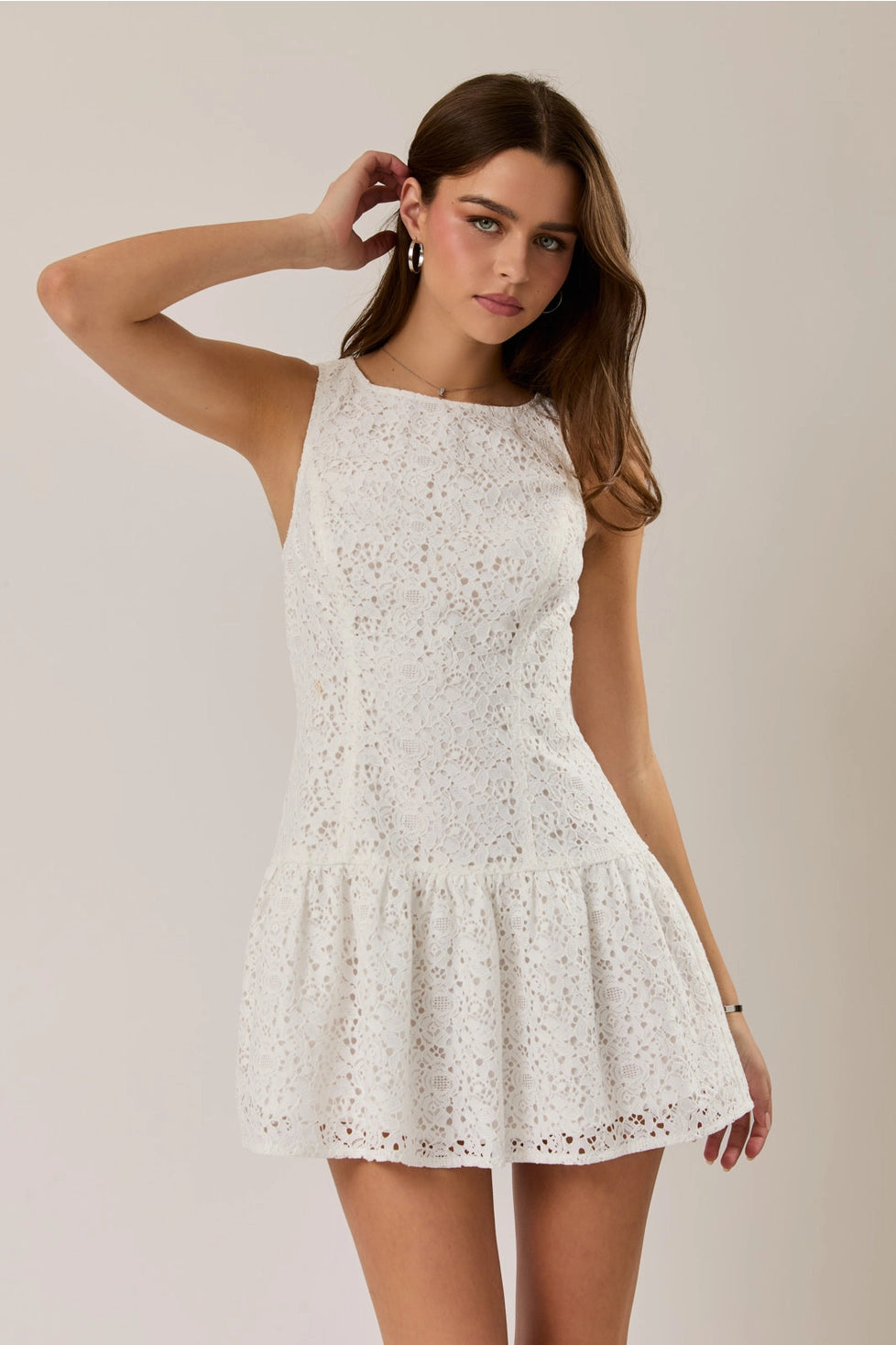 Baylee Boat Neck Lace Dress